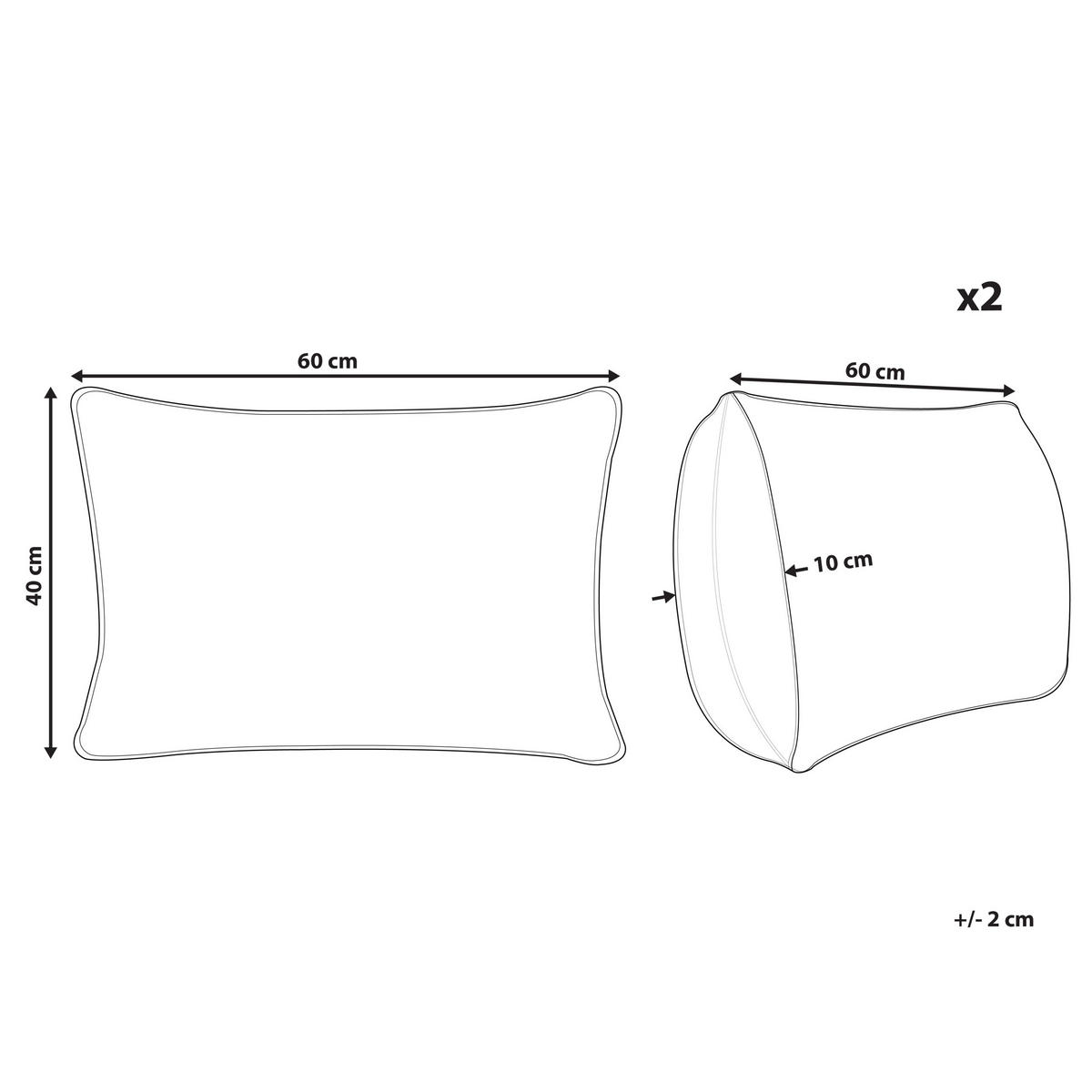 GARTENKISSEN 2er-Set Palmenmuster weiß 40/60 cm Moltedo - Weiß, Textil (40/60cm) - Beliani