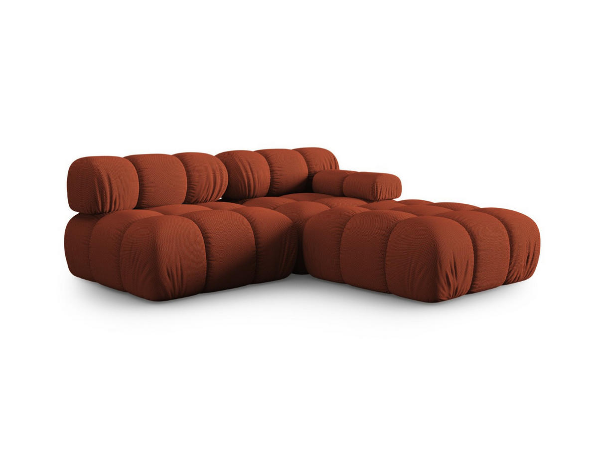 SOFA modular rechts Bellis aus 3D-Stoff ziegelstein 4 Sitzplätze - Orange, Textil (282/70/94cm) - Micadoni