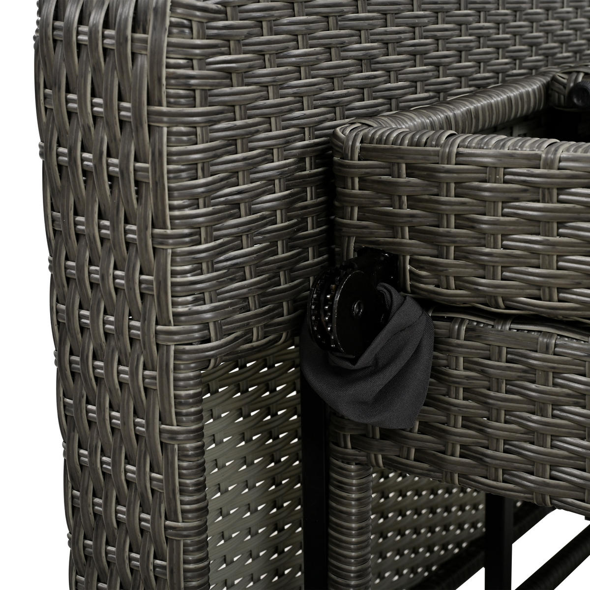 LOUNGESOFA aus Rattan & Stahl 120x74x95 cm in Grau mit Rückenlehne - Grau, Metall (74/95/120cm) - Modfu