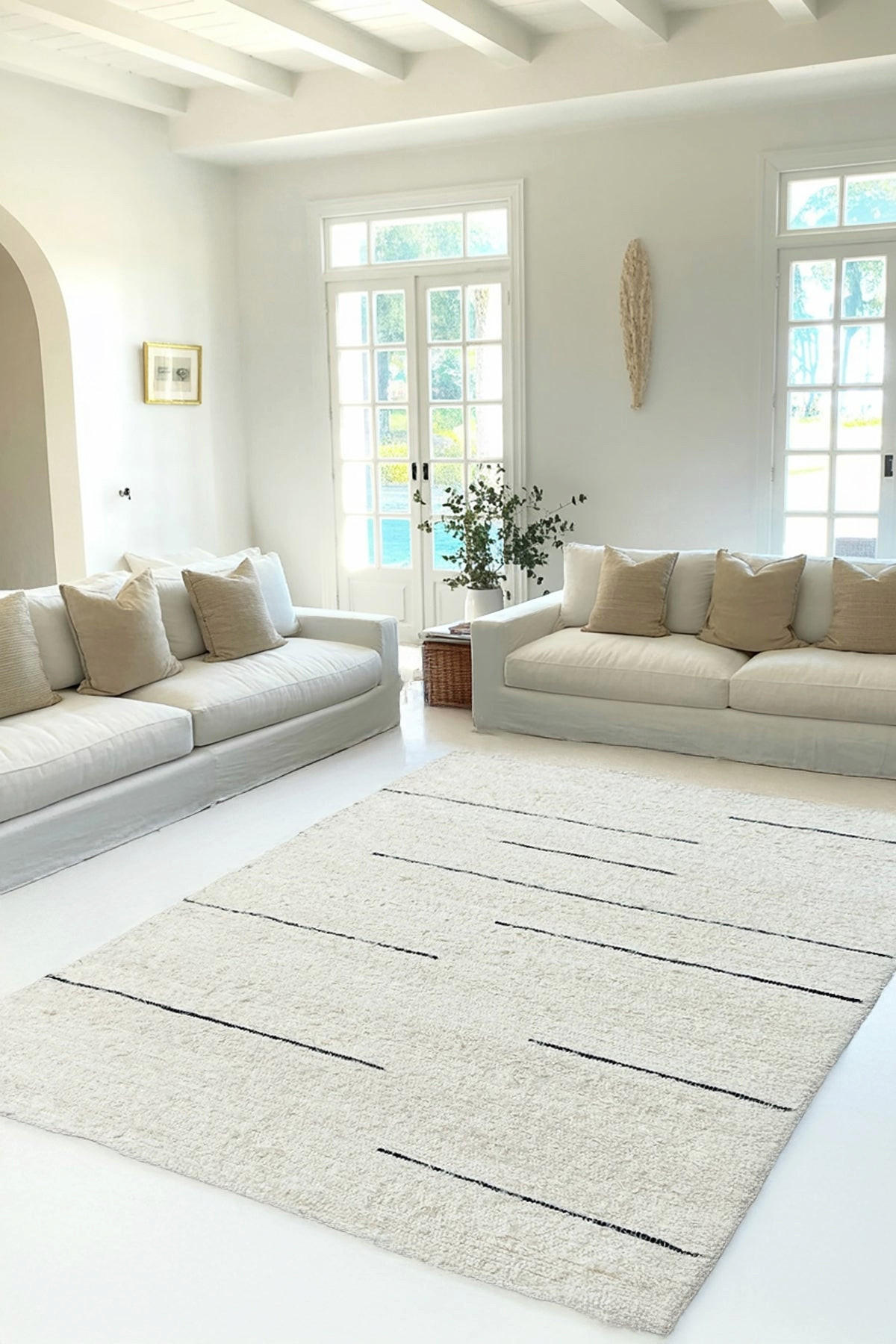 TEPPICH aus recycelter Baumwolle handgewebt beige - Beige, Naturmaterialien (120/170cm) - AFK Living