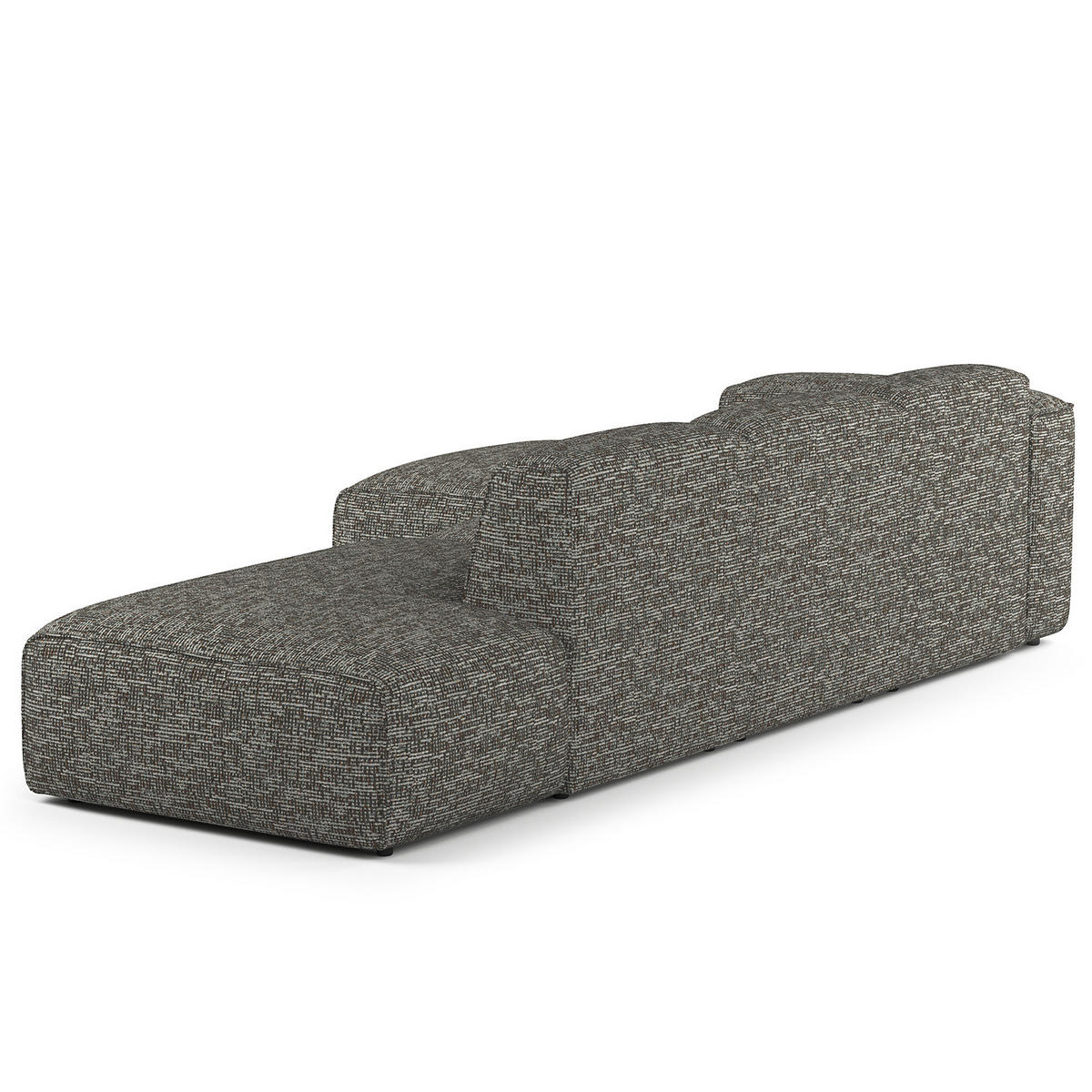 ECKSOFA mit Chaiselongue - Schwarz/Grau, Kunststoff/Textil (290/173cm) - home24