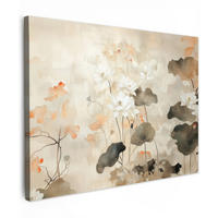LEINWANDBILD Blumen - Japandi - Wabi sabi 40x30 cm - Sandfarben, Textil (40/30cm) - MuchoWow