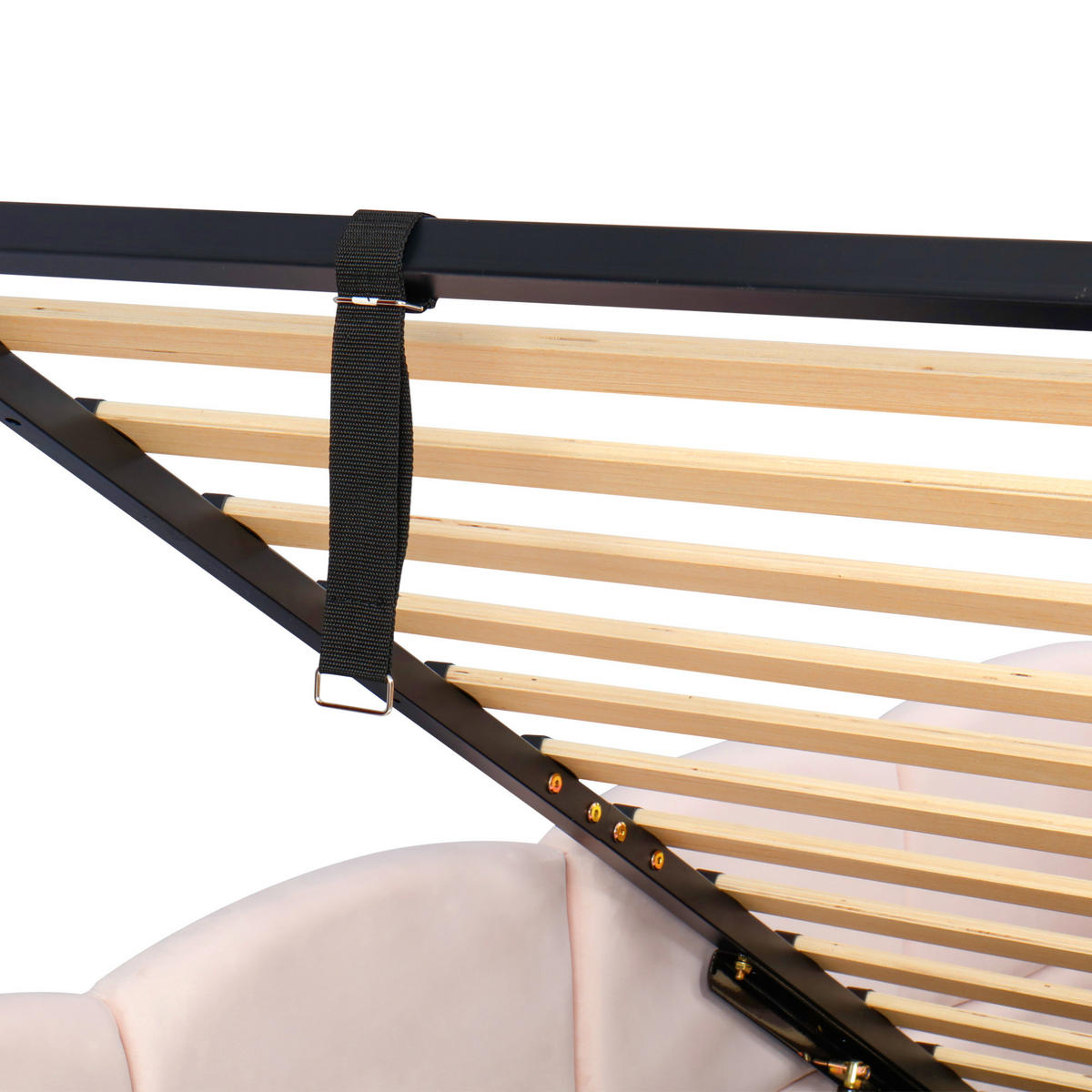 POLSTERBETT 90/200 cm rosa aus Samt mit Stauraum und USB - Rosa, Holzwerkstoff (90/200cm) - OKWISH