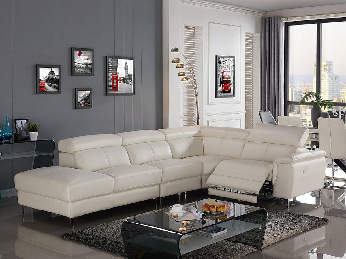 COUCHTISCH mit Ablage - Glas Design - Schwarz-Weiß - KELLY - Schwarz, Glas (120/60/37cm) - Vente-Unique