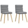 ESSZIMMERSTÜHLE 2 Stk. Hellgrau Stoff 45*54*86cm - Hellgrau, Metall (45/86/54cm) - ZMH