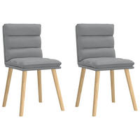 ESSZIMMERSTÜHLE 2 Stk. Hellgrau Stoff 45*54*86cm - Hellgrau, Metall (45/86/54cm) - ZMH
