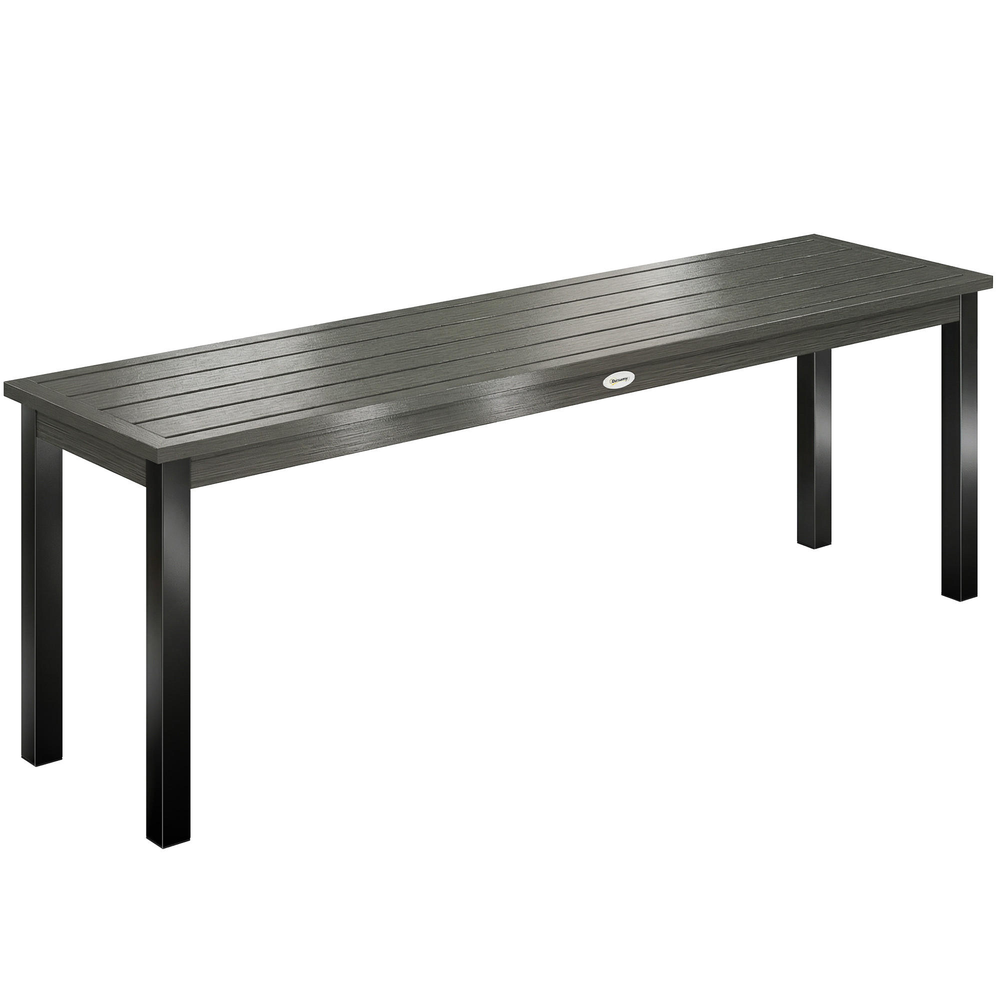 GARTENBANK DE-17789 2-Sitzer mit Holzoptik-Lattenrost Grau - Grau, Metall (130/43/34cm) - ComfortXL