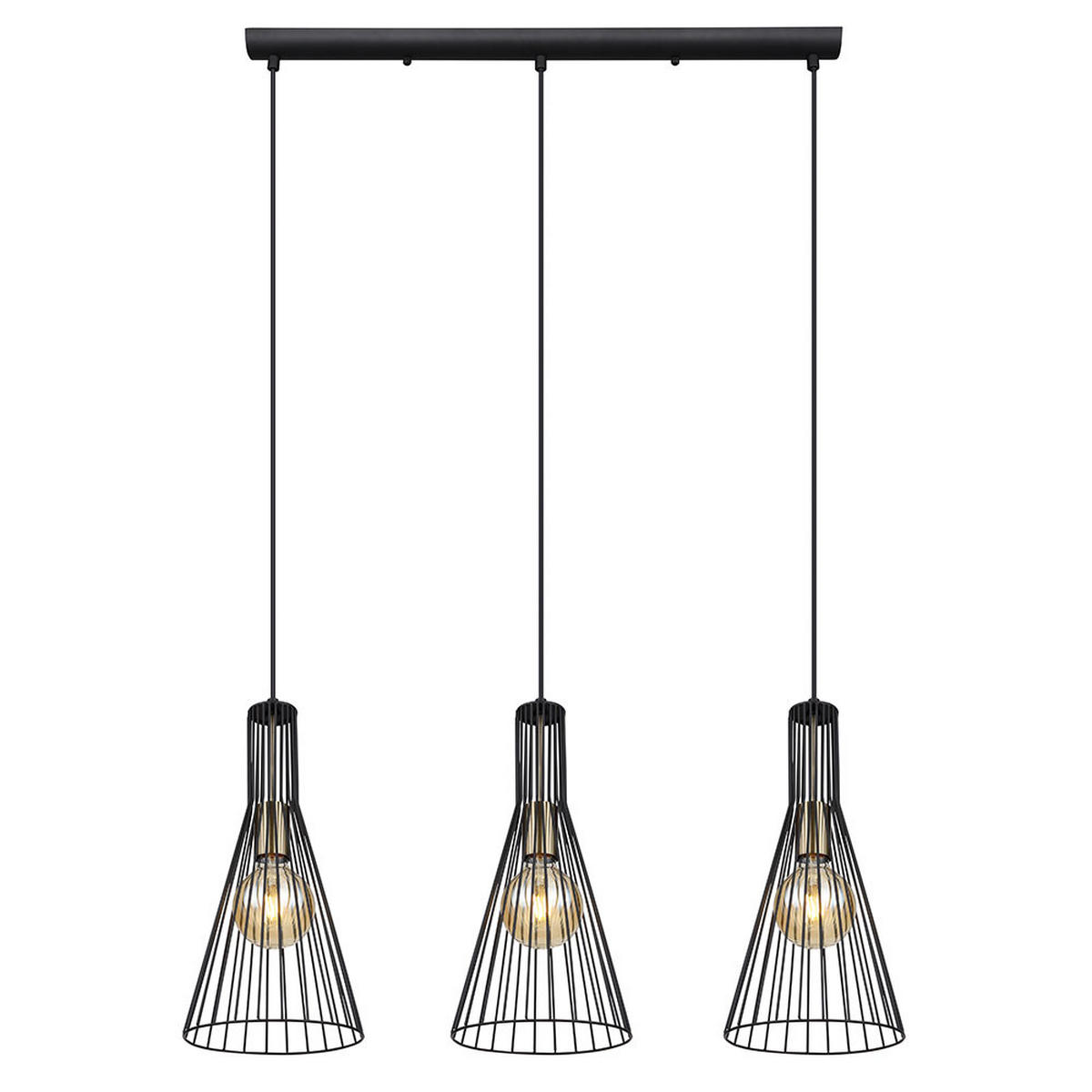 LED HÄNGELEUCHTE Metall Matt Schwarz - Schwarz, Metall (84/20/120cm) - Globo Lighting