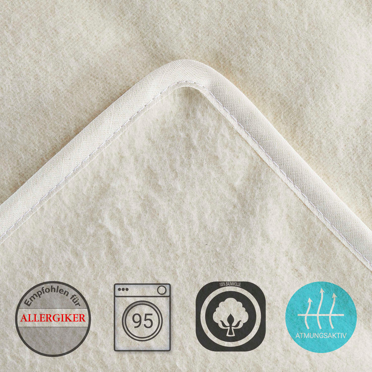 MATRATZENAUFLAGE, Molton, aus 100% Baumwolle, Größe: 90 x 200 cm - Weiß, Naturmaterialien/Textil (90/200cm) - Betten-ABC