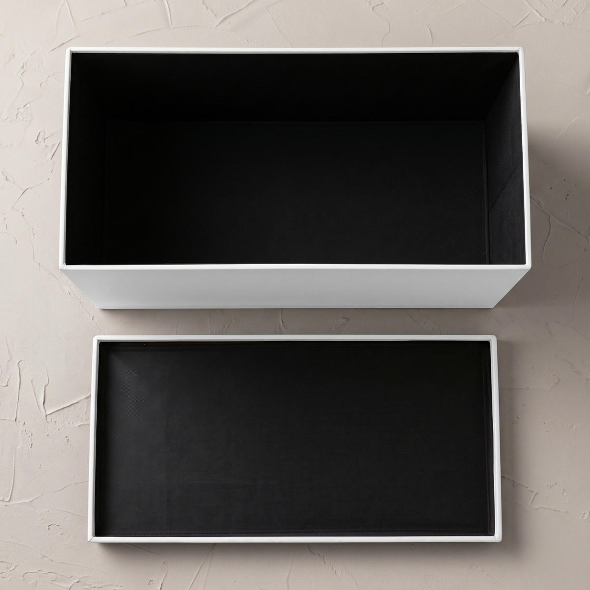 HOCKER mit Stauraum - Weiß, Leder (40/40/80cm) - SCENA LIVING