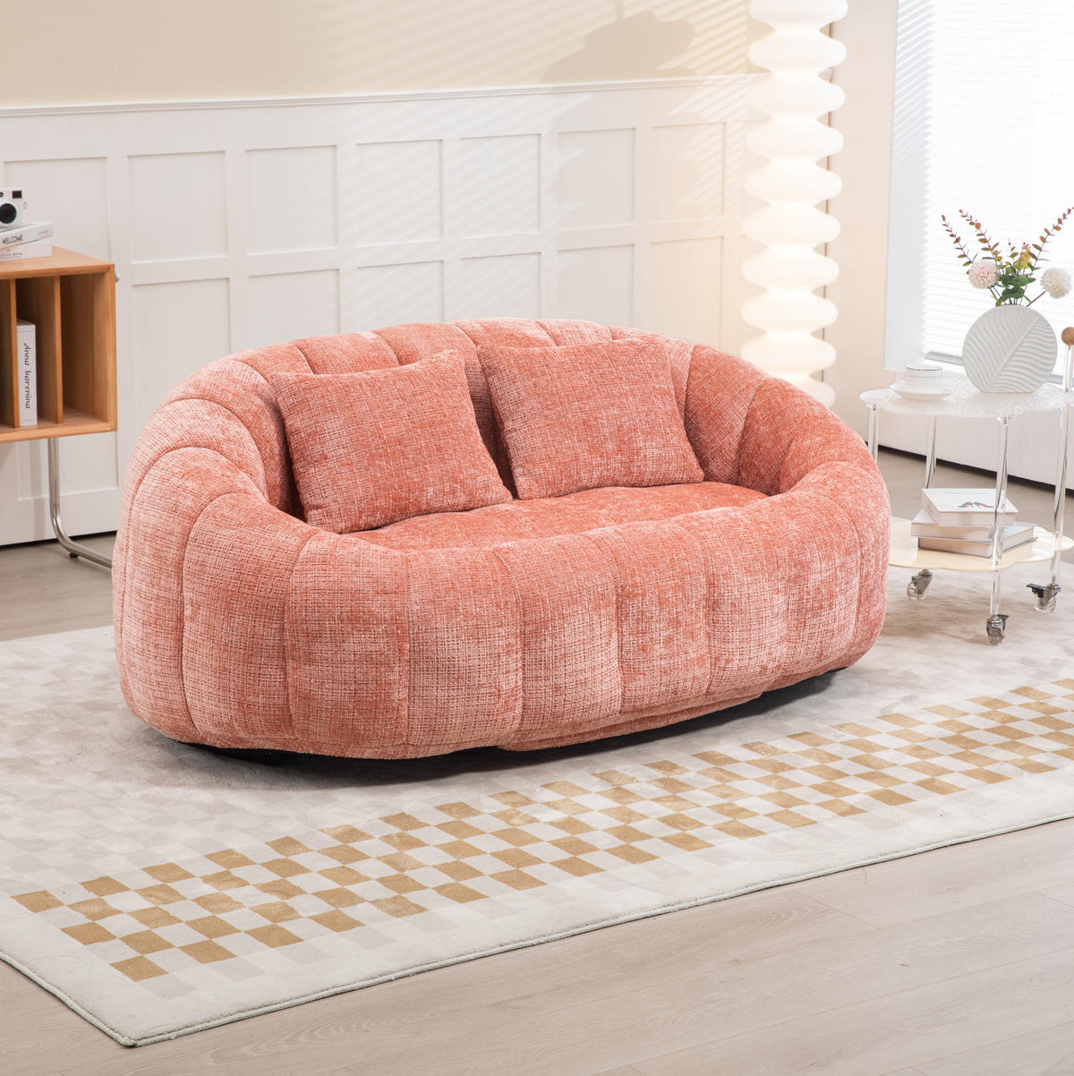 SITZSACK Chenille 150 x 95 x 63 cm Pink - Pink, Kunststoff (95/63/145cm) - Beauniv
