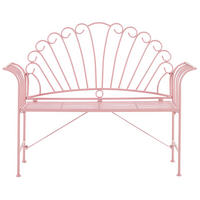 GARTENBANK Metall 2-Sitzer rosa 125 cm Cavinia - Rosa, Metall (125/97/46cm) - Beliani
