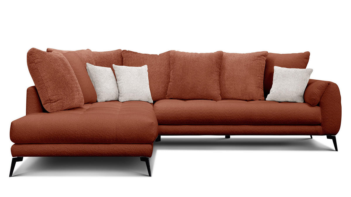 ECKSOFA CALME 5-Sitzer, dunkelorange - Dunkelorange, Holz/Textil (294/229cm) - Courtois Laville