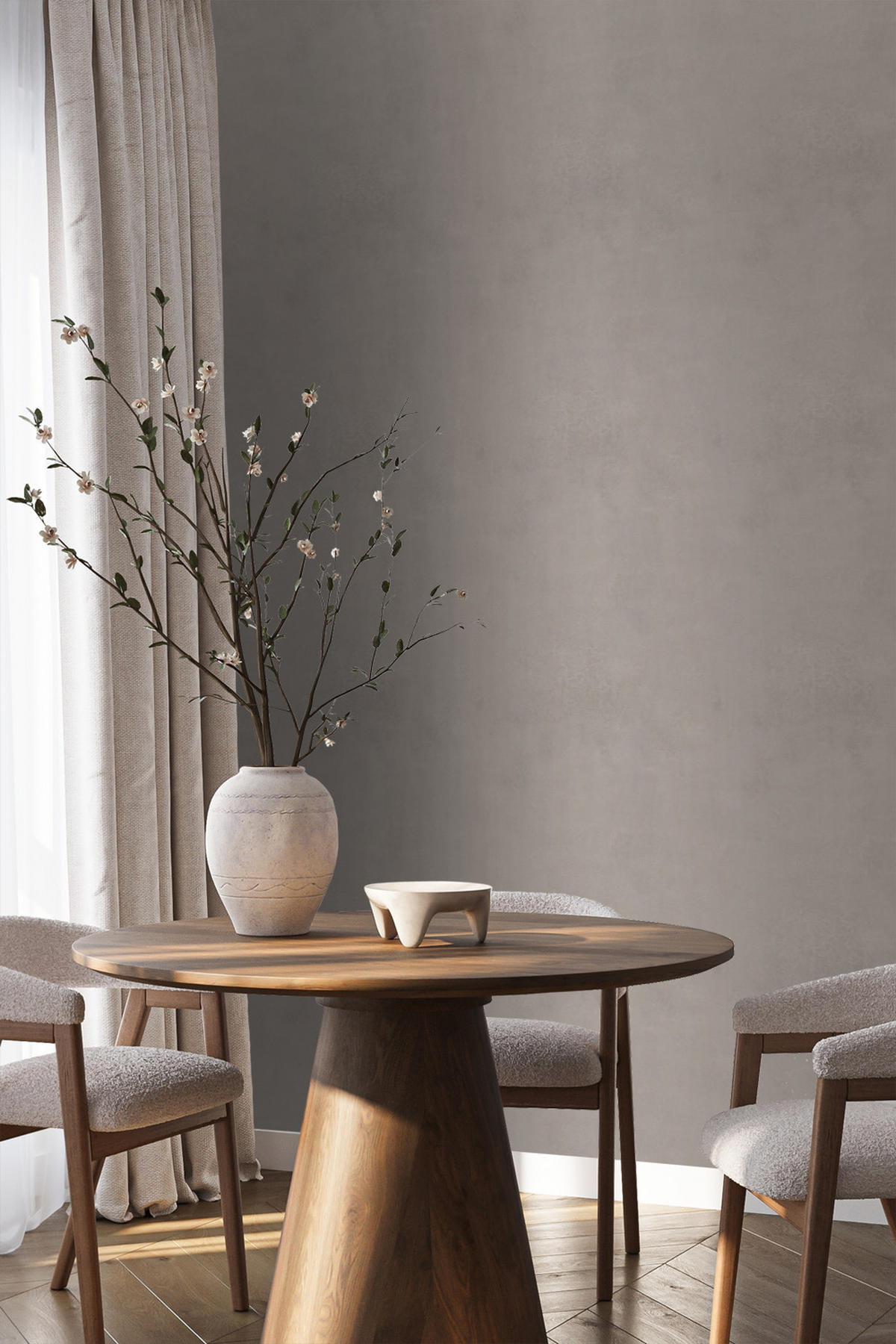 TAPETE Lehmputz 50 x 900 cm - Grau, Papier (50/900cm) - Origin Wallcoverings
