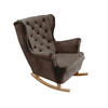 SCHAUKELSESSEL mit gepolstertem Sitz und Armlehnen, 102x81x95 cm, Braun_29844 - Buchefarben/Graphitfarben, Holz/Textil (81/102/95cm) - DomoHome