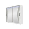 KLEIDERSCHRANK London V, mit RGB LED Beleuchtung - Silberfarben/Weiß, Holzwerkstoff/Kunststoff (180/215/58cm) - MIRJAN24