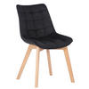 STUHL Samt Schwarz - Eukalyptusholzfarben/Schwarz, Holz/Textil (46/82/61cm) - CLP