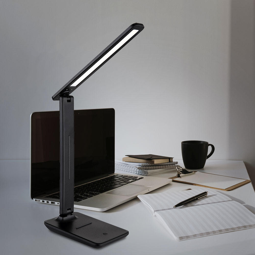 LED TISCHLEUCHTE BRIGHTON Schwarz Kunstleder - Schwarz, Kunststoff (38/11.5/50cm) - Globo Lighting