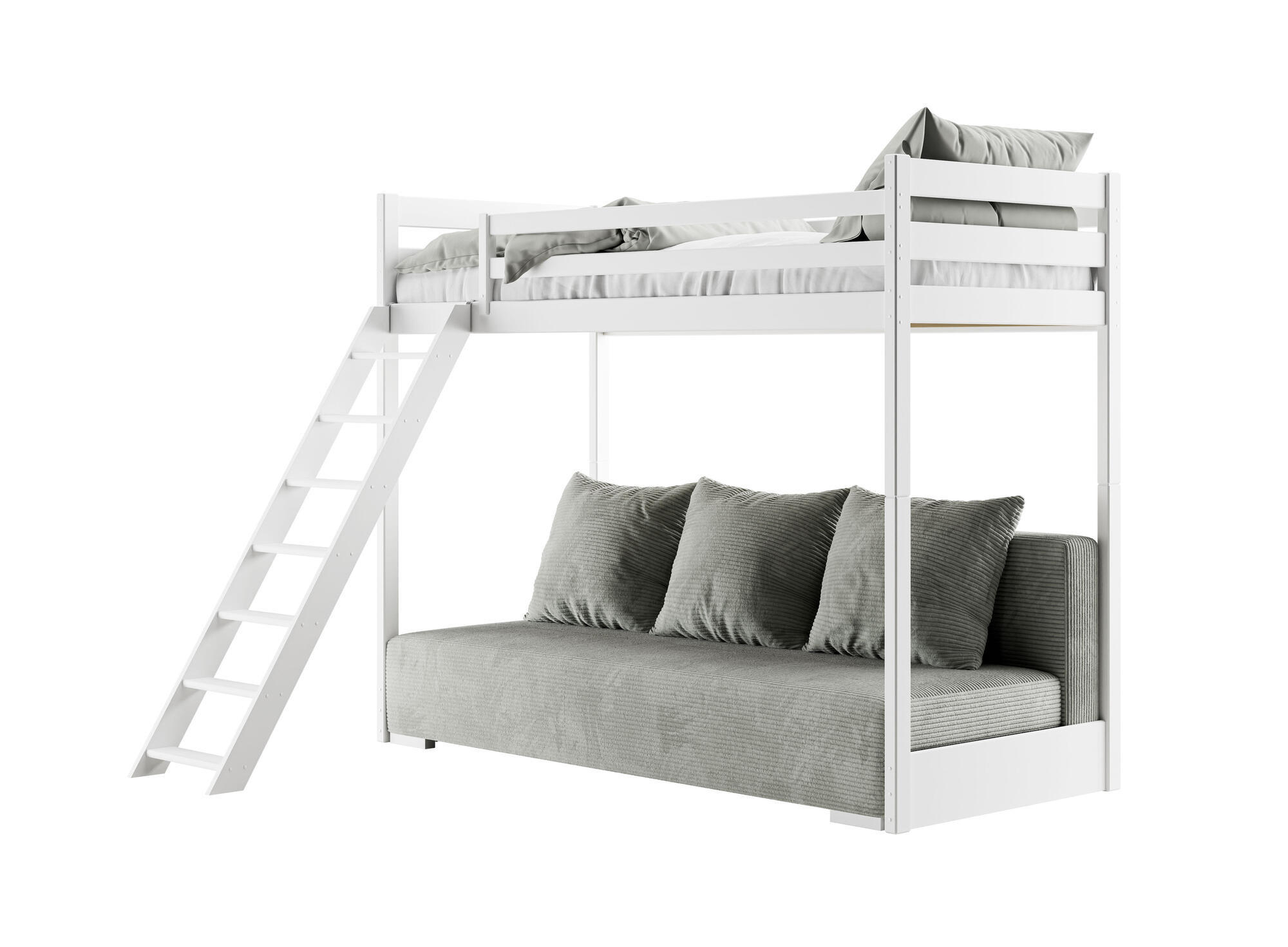 ETAGENBETT SOFINO Weiß 96x208x170 cm - Weiß, Holz - FURNLUX