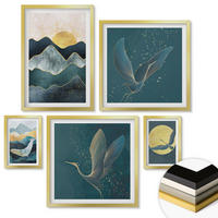 WANDBILDER 5er Set - 50x50 cm & 20x30 cm & 40x60 cm Goldrahmen - Familie, Liebe, Wärme, Zuhause - Goldfarben, Kunststoff (40/60cm) - ArtPrintCave