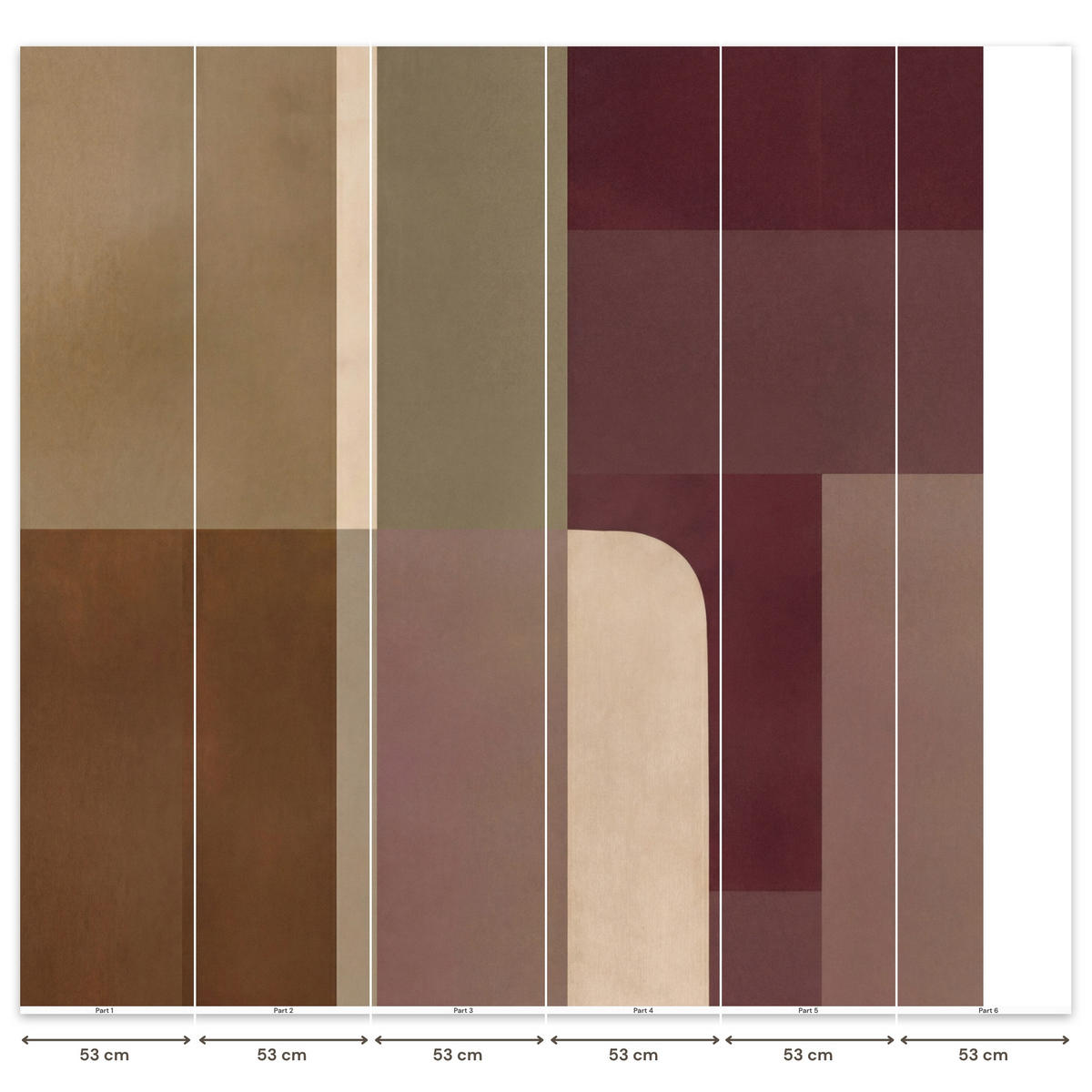 TAPETE - Unis - Abstrakt - Bordeaux - Linien - 280x280 cm - Multicolor, Papier (280/280cm) - OnlyWow
