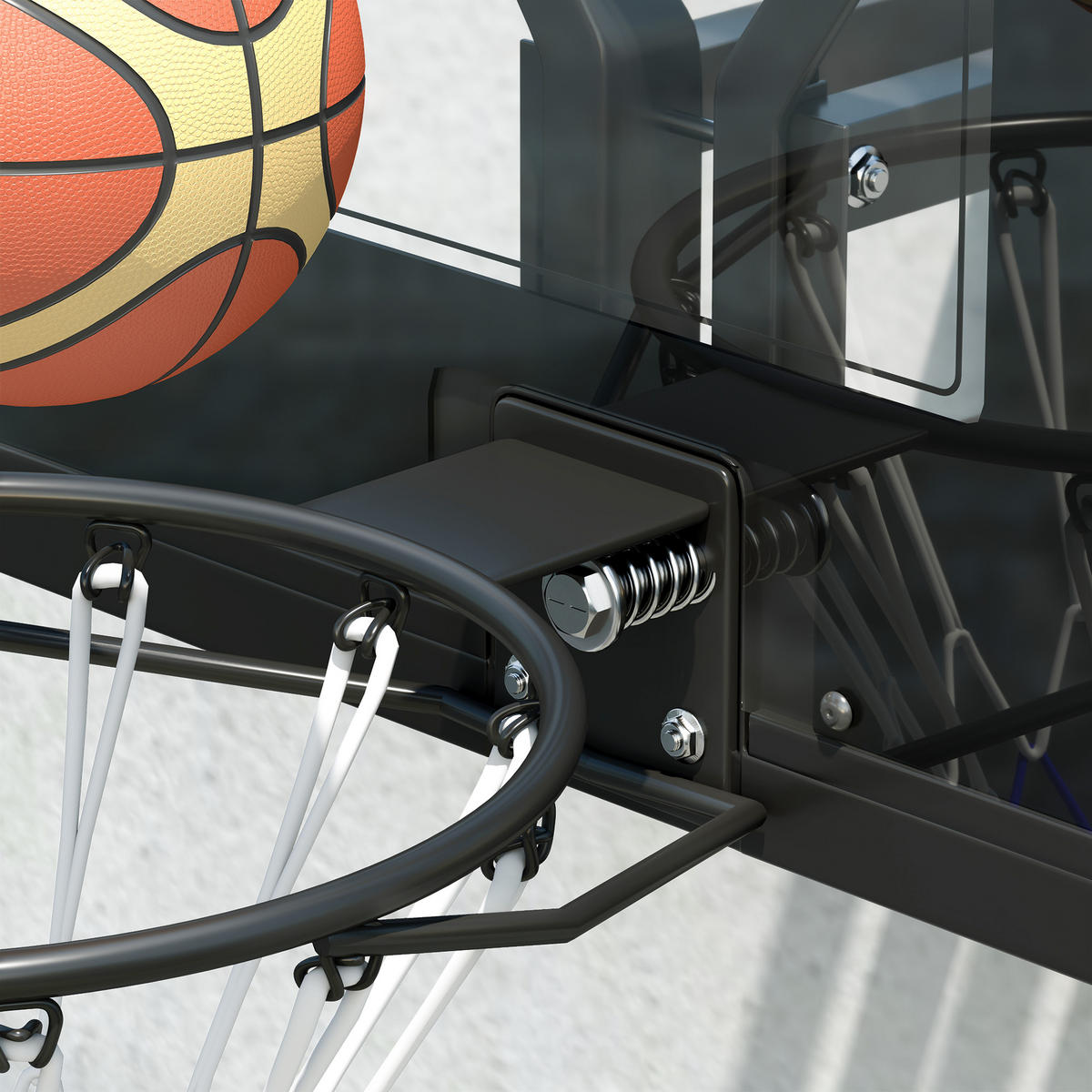 BASKETBALLKORB DE-10353 wandmontiert, wetterbeständig Schwarz - Schwarz, Metall (23/110cm) - ComfortXL