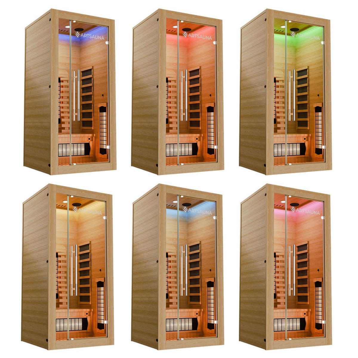 INFRAROTKABINE Kiruna90 Premium mit Dual Technologie - Naturfarben, Holz (90/190/90cm) - Artsauna