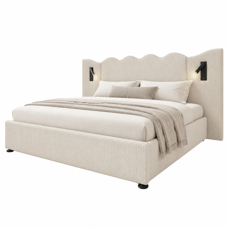 Beauniv Polsterbett Beige 180x200 cm
