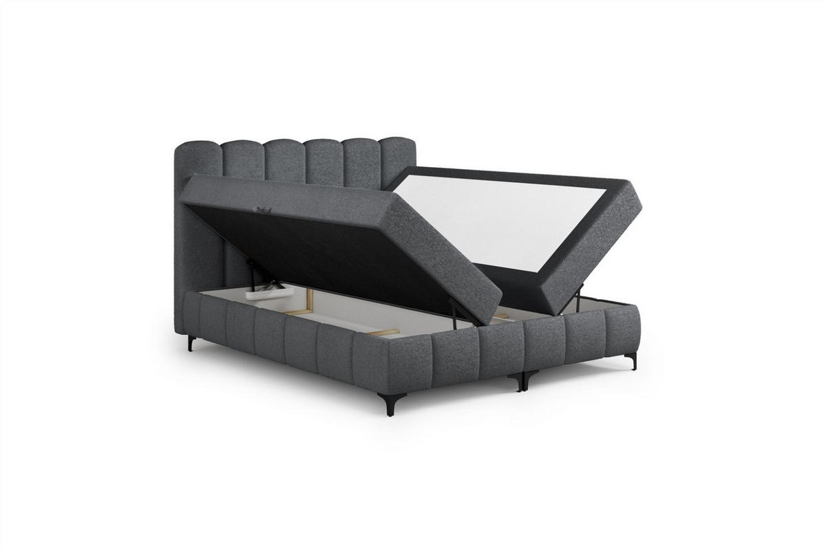 BOXBETT Isabel - Dunkelgrau, Holzwerkstoff/Textil (120/200cm) - Fun Möbel