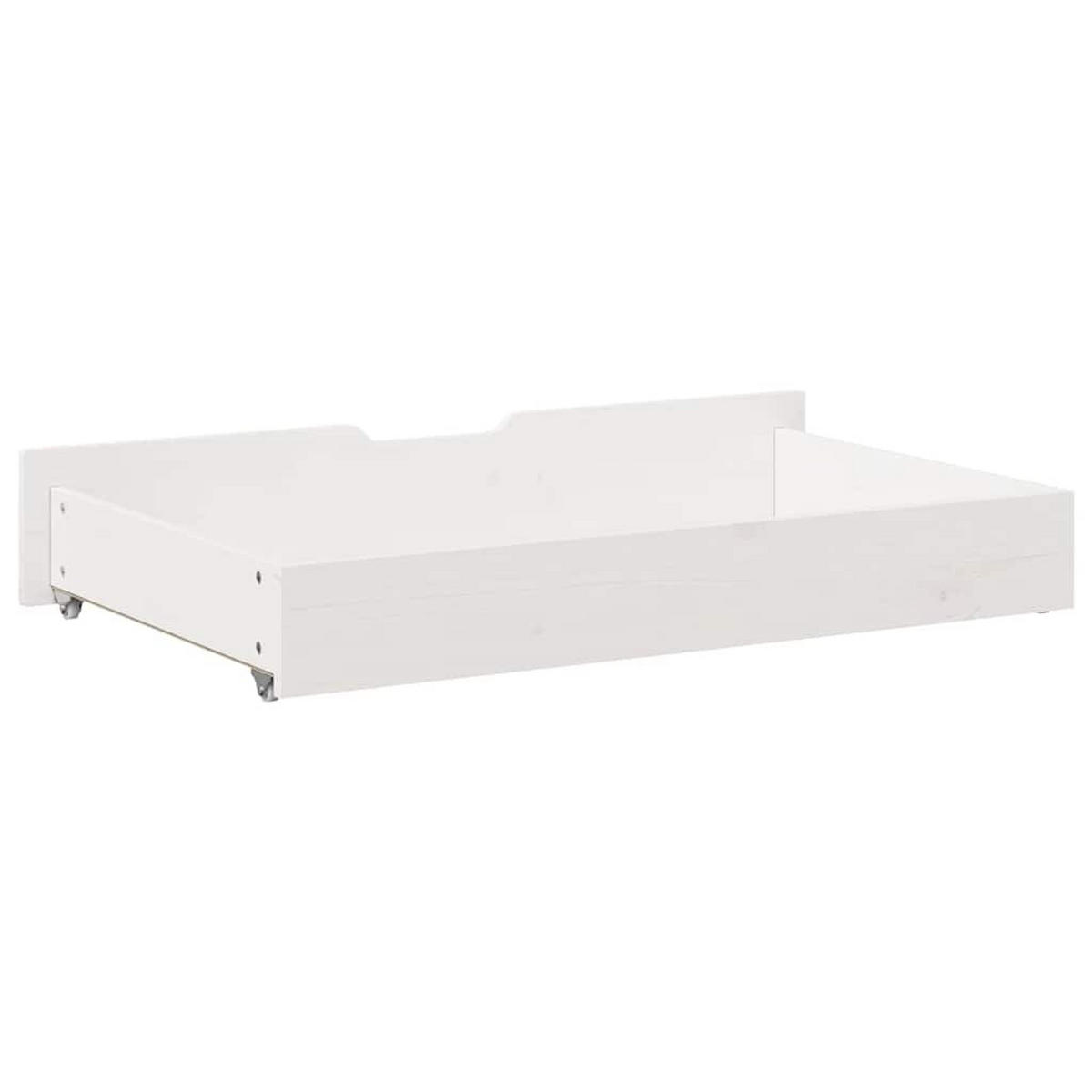 BETTSCHUBLADEN 2 Stk. Weiss 95/55/17 Cm Massivholz Kiefer - Weiß, Holz - vidaXL
