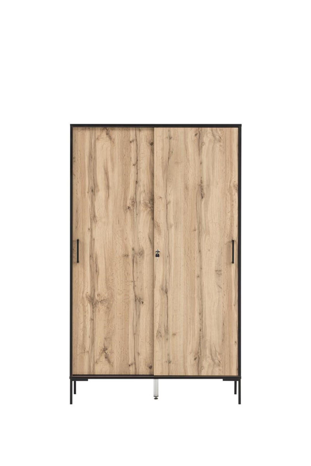 SCHIEBETÜRENSCHRANK Panda Tall 165x100x41 cm 4 Fächern & 2 Schiebetüren Eiche - Eichefarben, Holz (100/165/41cm) - PROREGAL