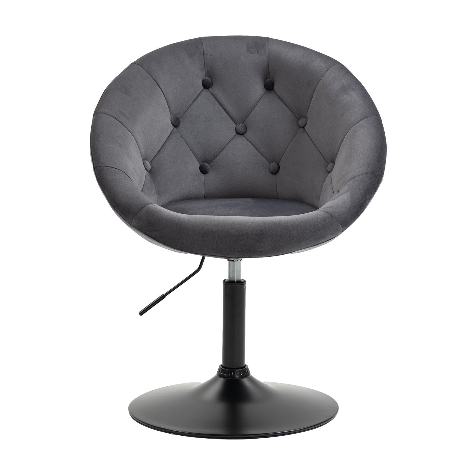 COCKTAILSESSEL HAVANNA Samt Grau - Dunkelgrau/Silberfarben, Textil (62/88/58cm) - SVITA