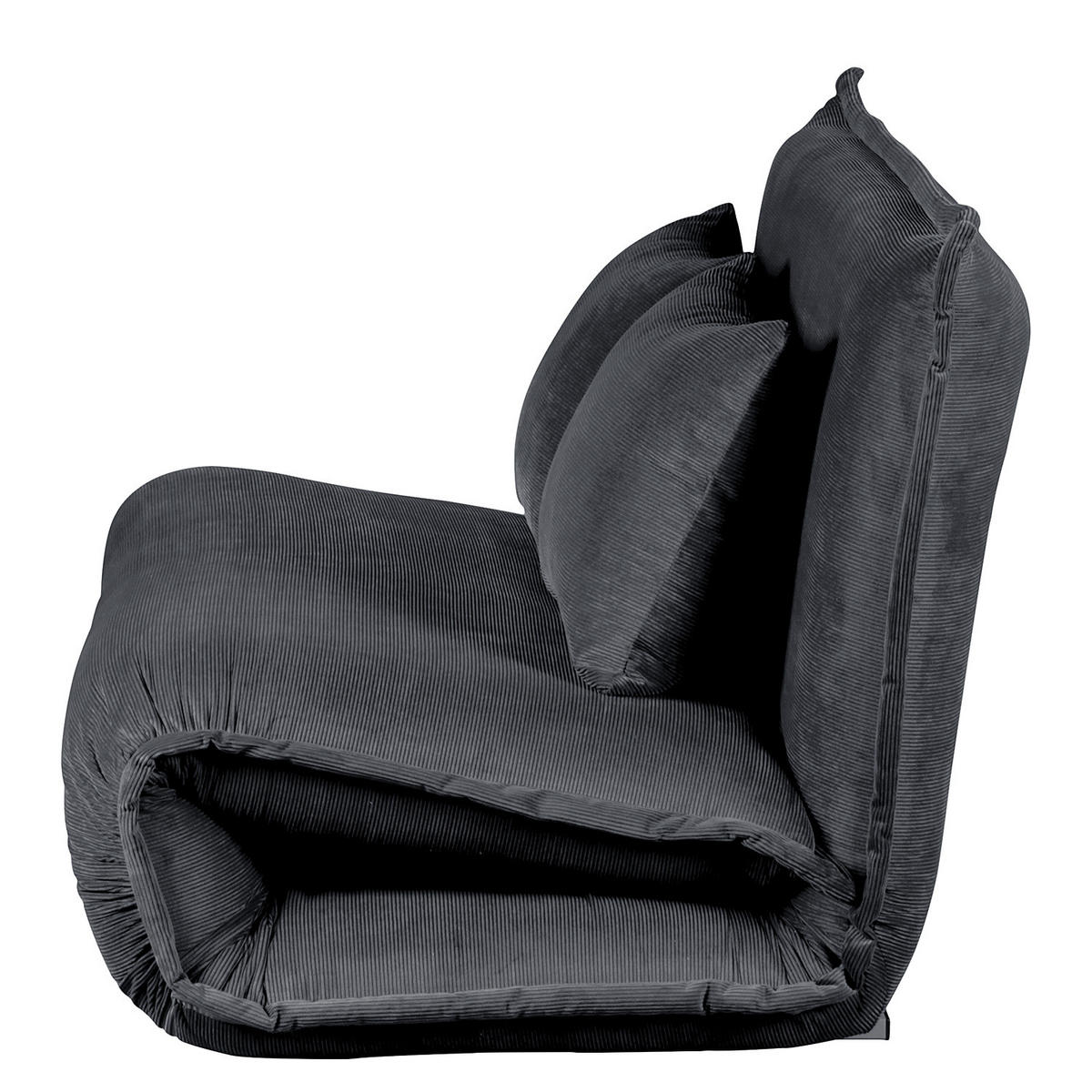SCHLAFSOFA - Grau, Textil/Metall (150/75/85cm) - home24
