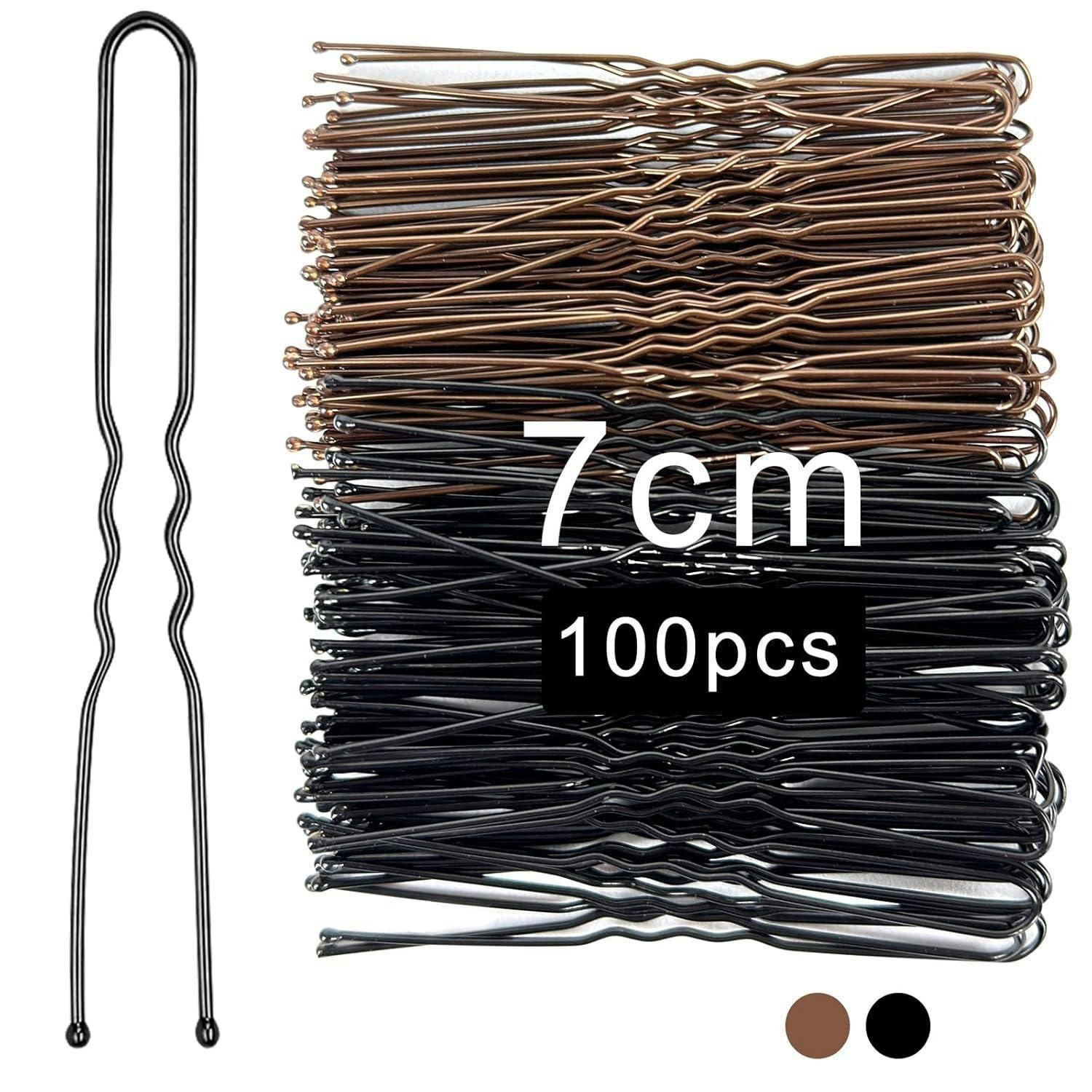 HAARNADELN 100 Stück Set 7 cm Schwarz Braun - Multicolor, Metall (4/1.5/7cm)