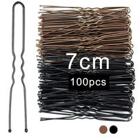 HAARNADELN 100 Stück Set 7 cm Schwarz Braun - Multicolor, Metall (4/1.5/7cm)