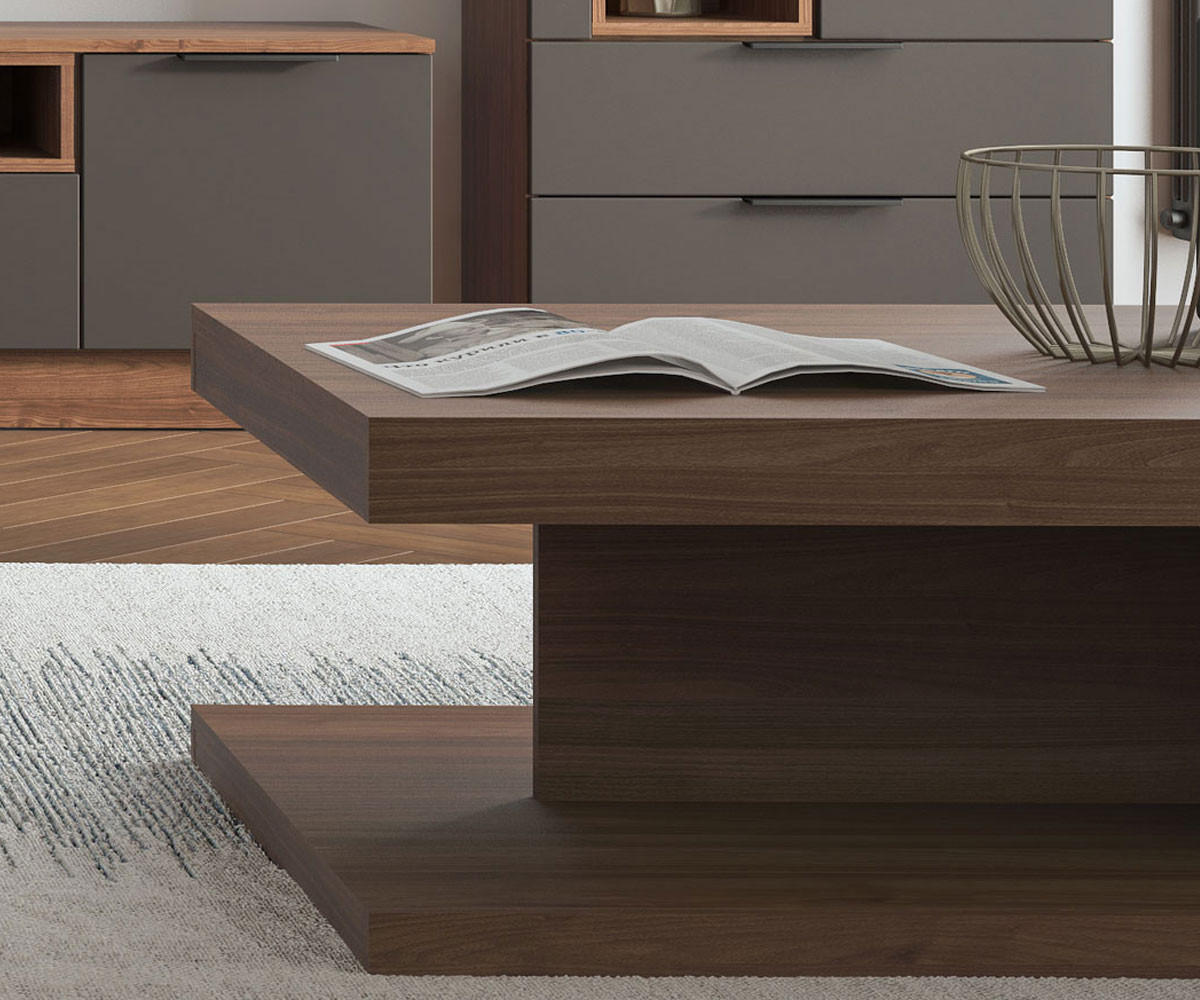 COUCHTISCH Alicante walnussfarben 90 / 68 / 40cm - Walnussfarben, Holz/Holzwerkstoff (68/90/40cm) - Feldmann-Wohnen