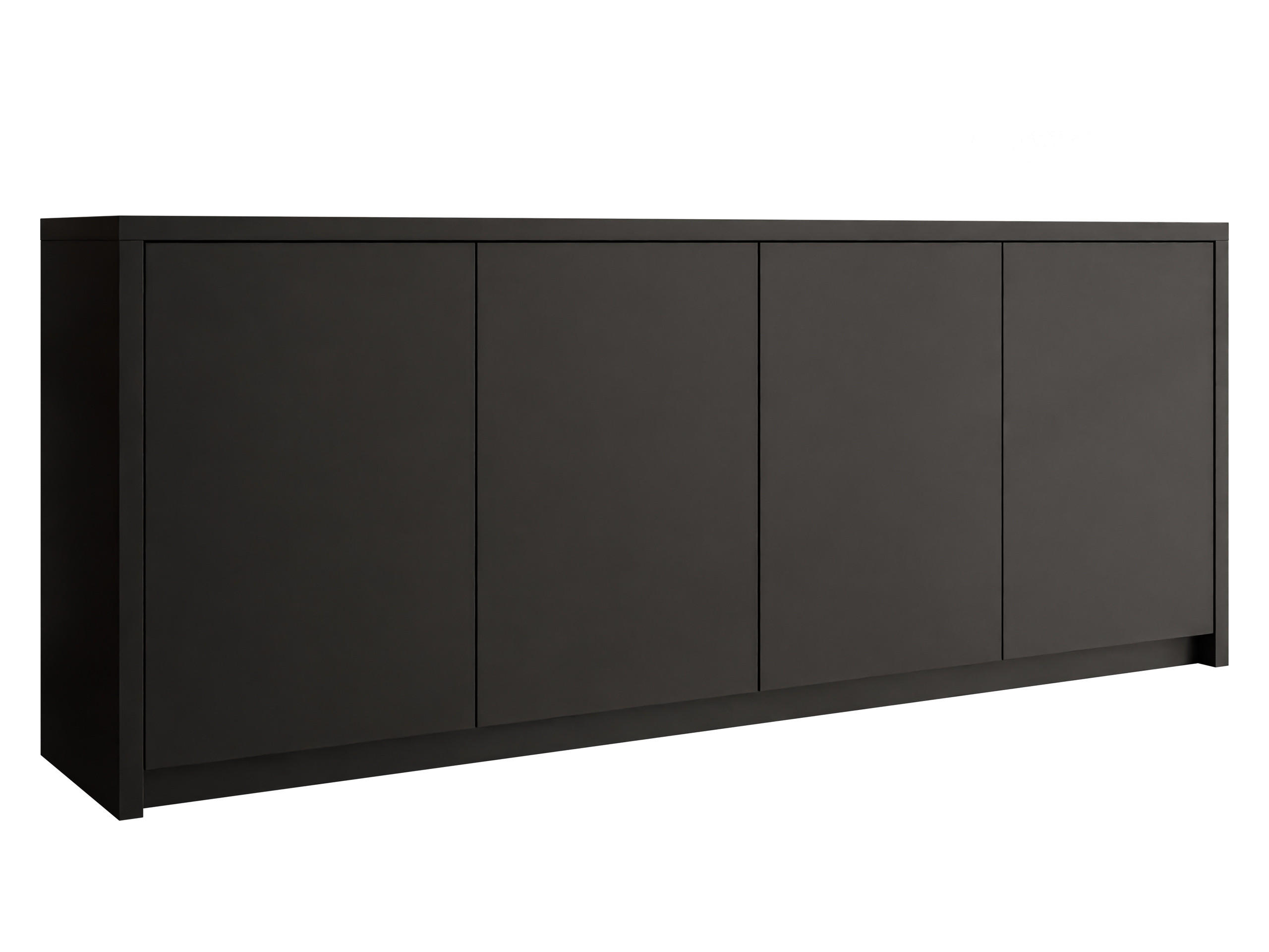 COMODĂ Solid 4D - negru, material plastic/compozit lemnos (198/79/40cm) - MIRJAN24