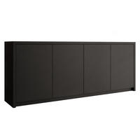 COMODĂ Solid 4D - negru, material plastic/compozit lemnos (198/79/40cm) - MIRJAN24