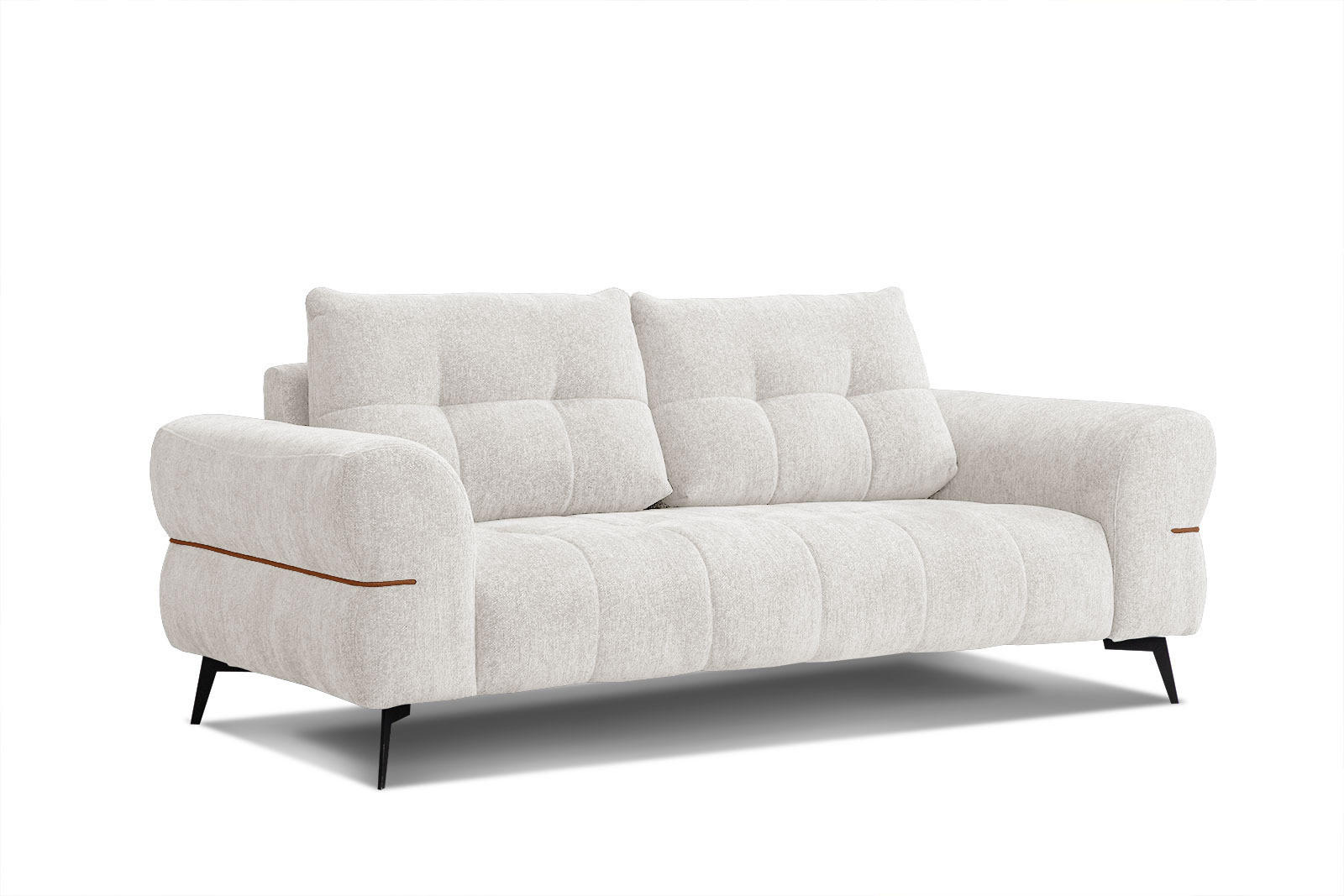 SOFA SALVINI 3-Sitzer, weiß - Schwarz/Weiß, Holzwerkstoff/Textil (176/88/99cm) - Courtois Laville