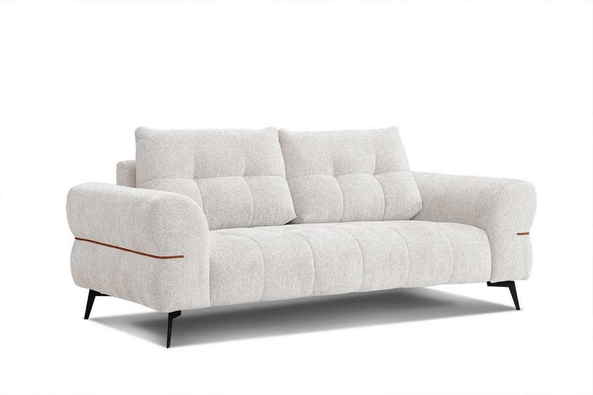 SOFA SALVINI 3-Sitzer, weiß - Schwarz/Weiß, Holzwerkstoff/Textil (176/88/99cm) - Courtois Laville