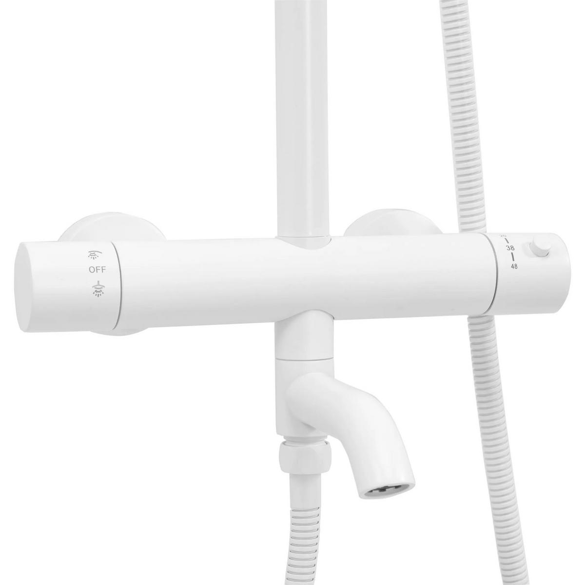 THERMOSTAT Duschset Rea Lungo White Matt Matt - Weiß, Metall (26.5/117/45cm) - REA