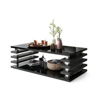 COUCHTISCH rechteckig Schwarz Hochglanz - Anthrazit matt Ablage 120/40/60 cm - Schwarz Hochglanz/Anthrazit, Holzwerkstoff (60/120/40cm) - designimpex
