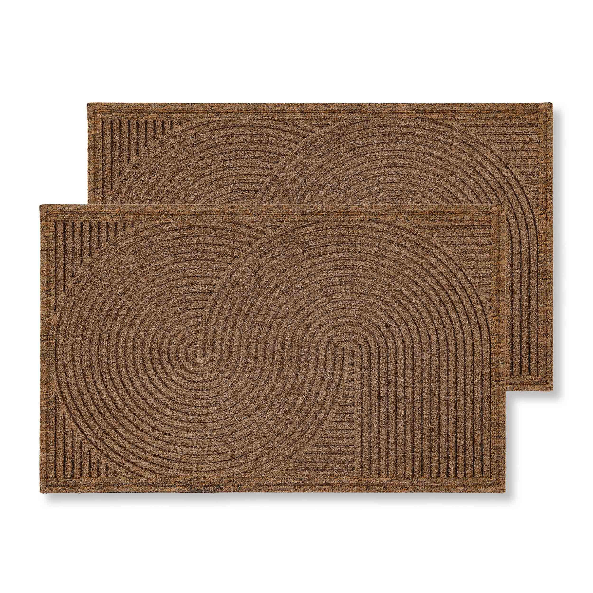 FUSSMATTE für Innen und Außen GRAPHIC DELUXE 2ER SET - Braun, Textil (60/90cm) - Astra