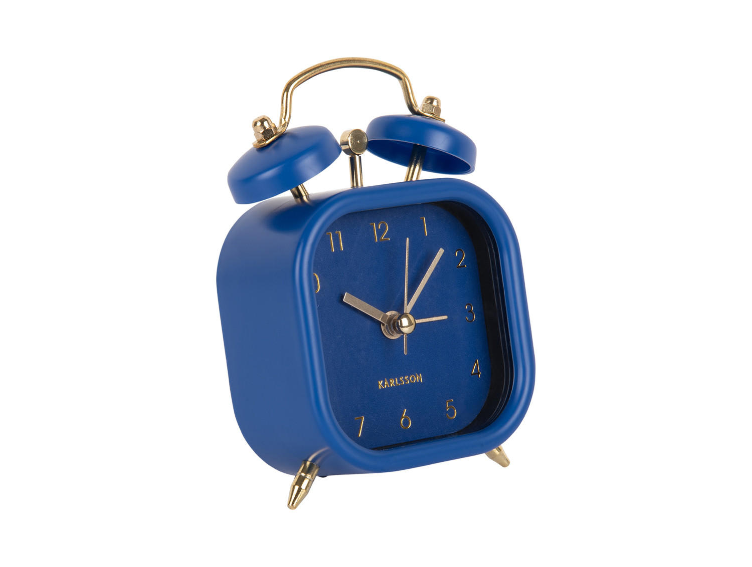 WECKER Metallic Glam 7.5/7.5/11.4 cm - Blau, Kunststoff (7.5/11.4/7.5cm) - Karlsson