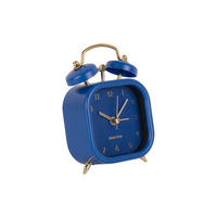 WECKER Metallic Glam 7.5/7.5/11.4 cm - Blau, Kunststoff (7.5/11.4/7.5cm) - Karlsson