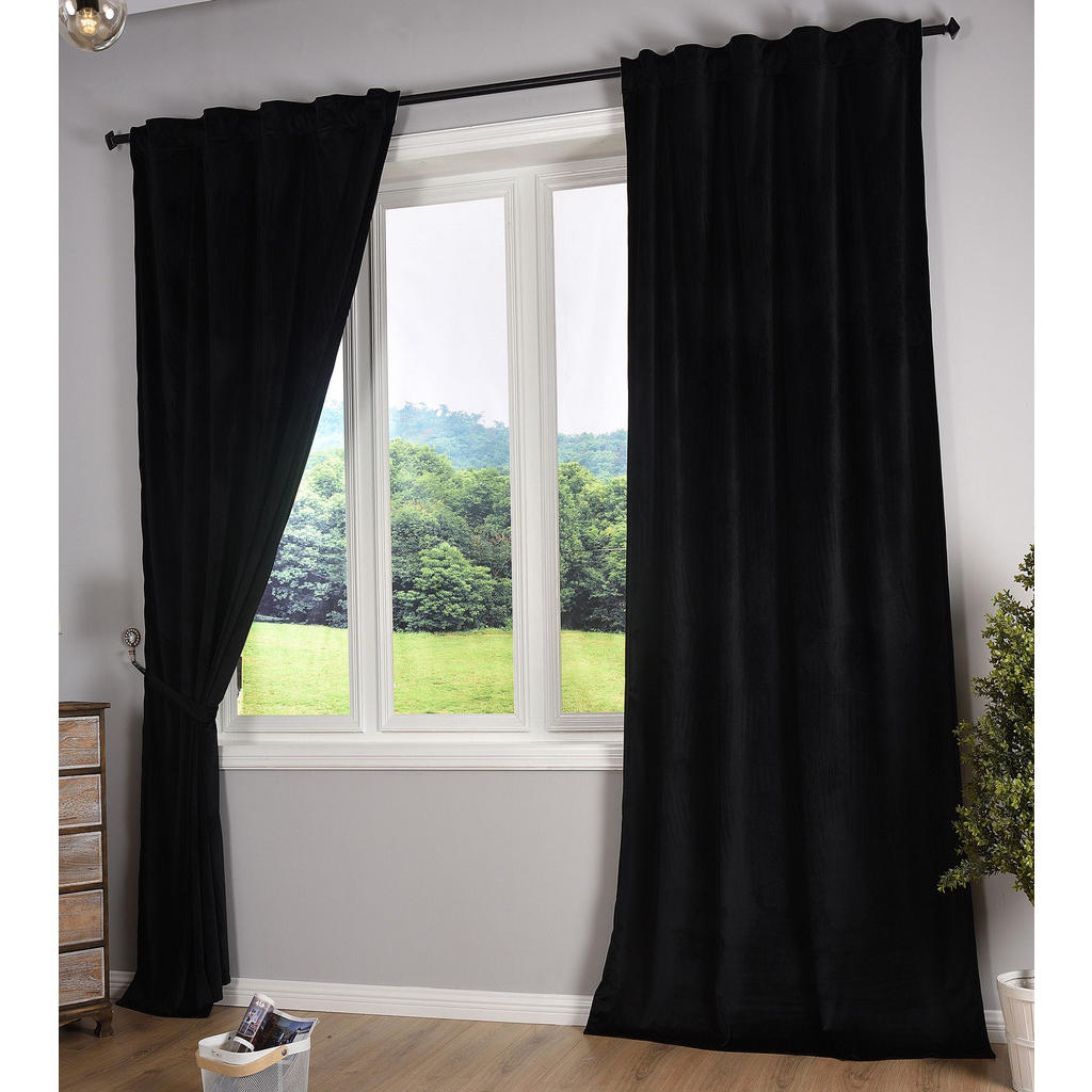 Thumbnail - Gardinenbox Vorhang, Schwarz, Textil, 135x280 cm, Oeko-Tex® Standard 100, Wohntextilien, Gardinen & Vorhänge, Fertiggard...