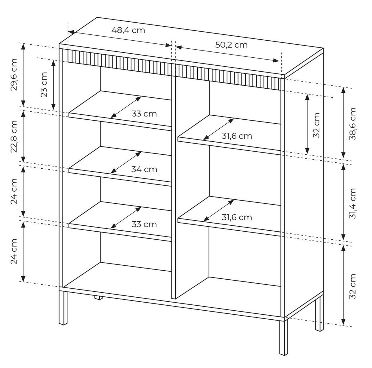 HIGHBOARD Falsetto Beige 104 cm - Beige, Holzwerkstoff/Metall (104/103.5/39.5cm) - Selsey