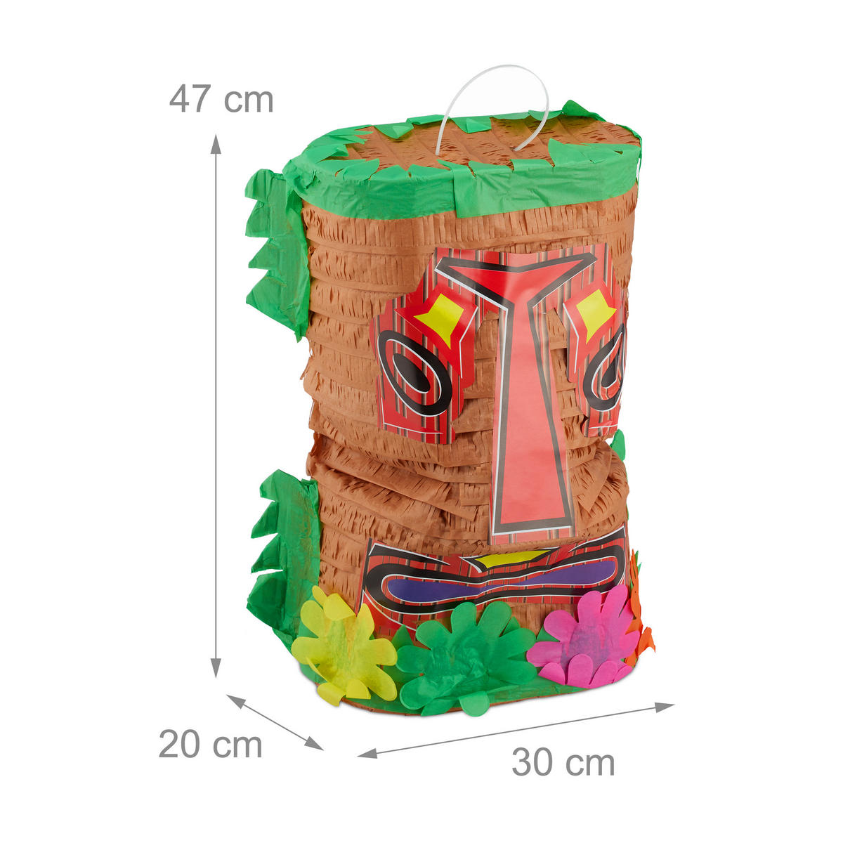 PINATA Tiki - Multicolor, Papier (30/47/20cm) - Relaxdays