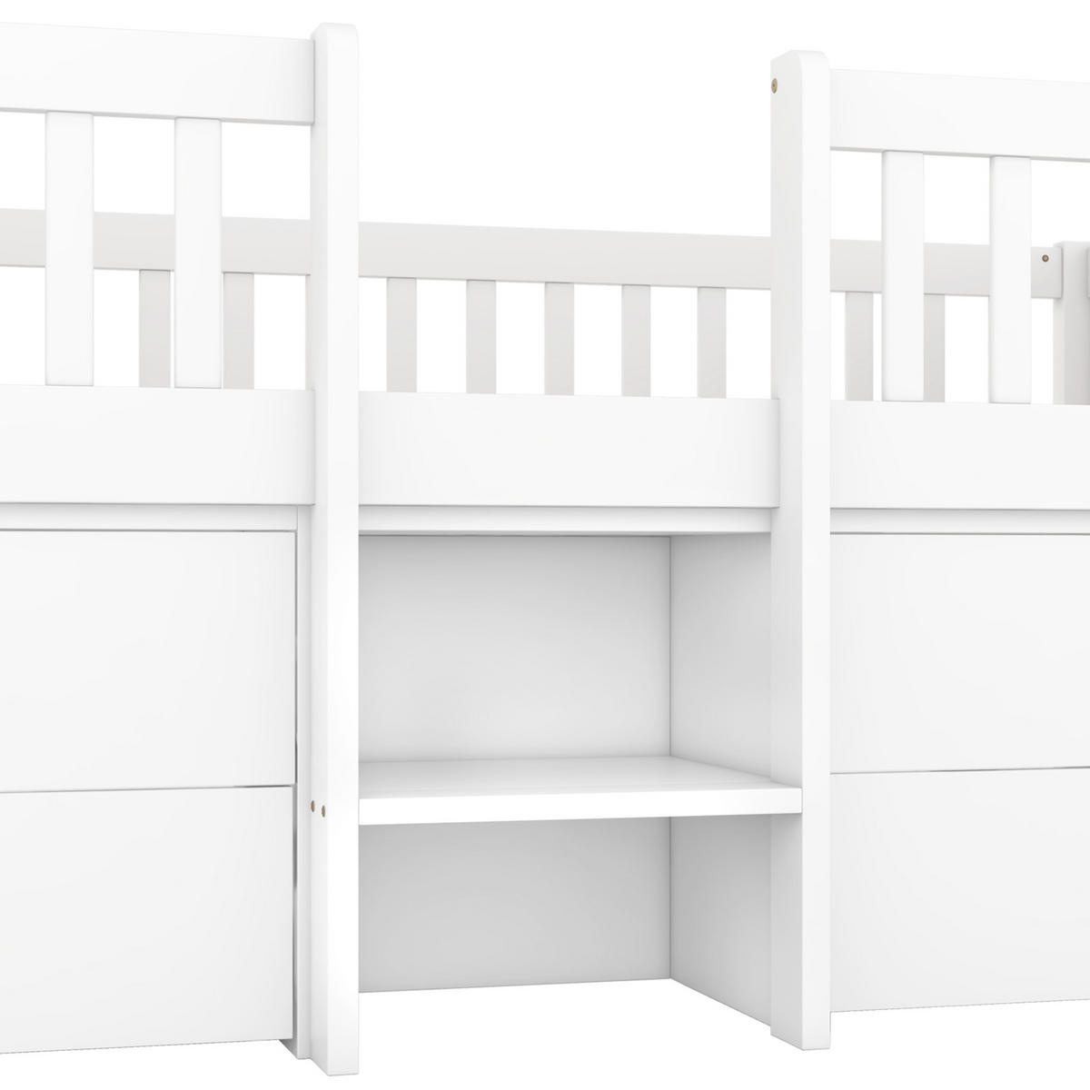 HOCHBETT Kinderbett 90/200 cm aus Kiefernholz und MDF mit 4 Schubladen Weiß - Weiß, Holz (90/200cm) - Modenvie