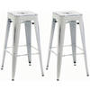 BARHOCKER 2er Set Metall antik weiß - Weiß, Metall (43/76/43cm) - CLP